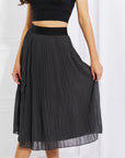 Zenana Romantic At Heart Pleated Chiffon Midi Skirt - Online Only
