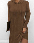Drawstring Hooded Sweater Dress