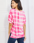 Yelete Oversized Fit V-Neck Striped Top - Online Only