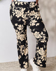 Heimish Full Size High Waist Floral Flare Pants