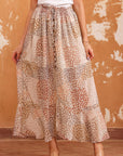 Floral Buttoned Front Slit Skirt - Online Only