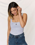 Zenana Square Neck Wide Strap Cropped Cami