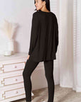 Basic Bae Full Size V-Neck Soft Rayon Long Sleeve Top and Pants Lounge Set