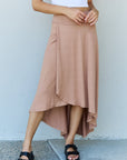 Ninexis First Choice High Waisted Flare Maxi Skirt in Camel - Online Only