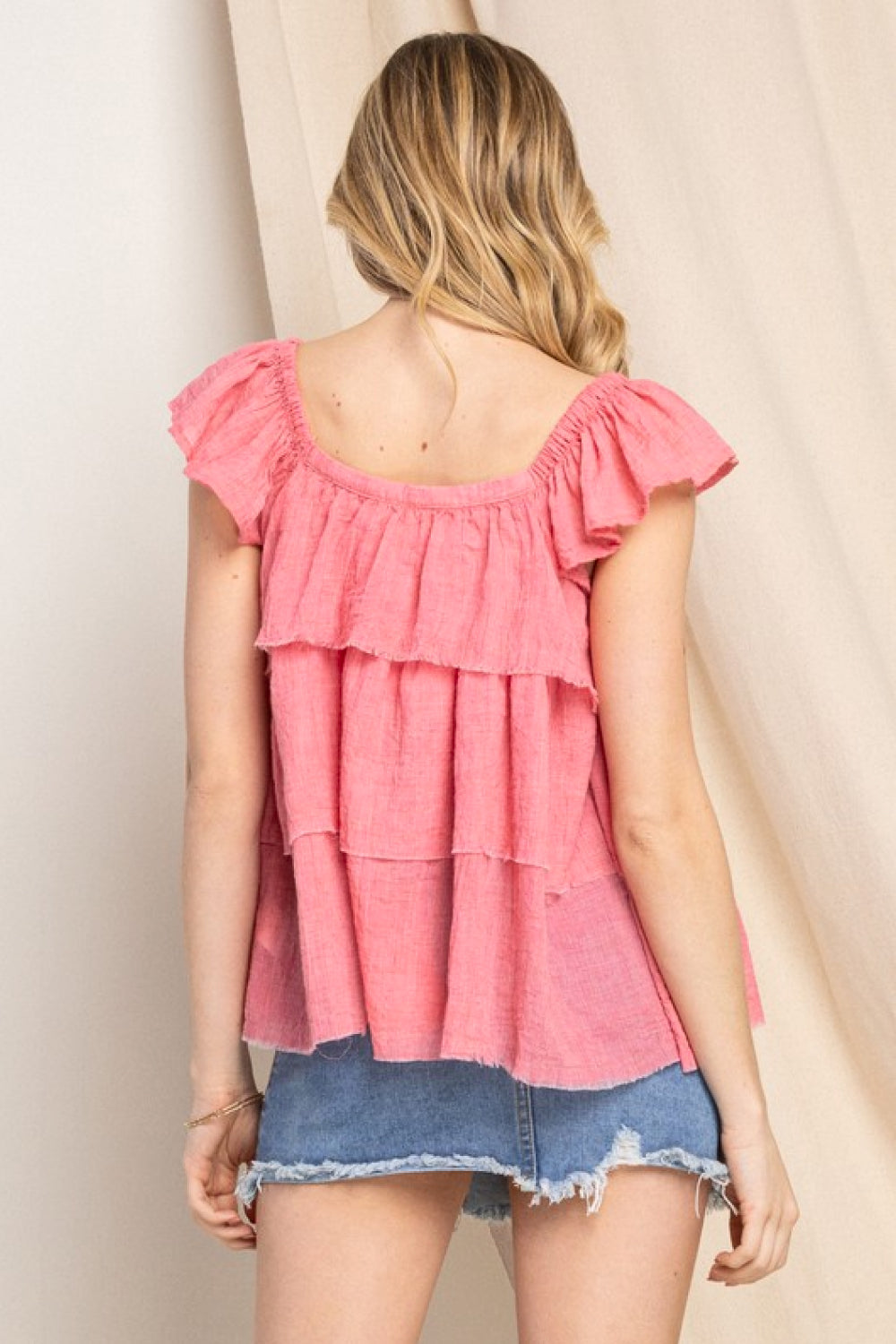 ODDI Buttoned Ruffled Top - Online Only