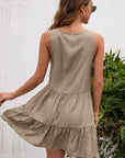 Tassel Tie Lace Trim Sleeveless Dress - Online Only