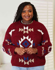 HEYSON Full Size Aztec Soft Fuzzy Sweater