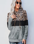 Leopard Color Block Hoodie - Online Only *