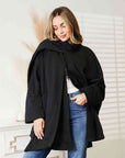 HEYSON Full Size Open Front Cardigan with Scarf Design