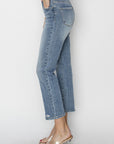 RISEN Full Size High Waist Distressed Cropped Jeans