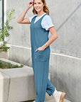 Double Take Full Size Sleeveless Straight Jumpsuit