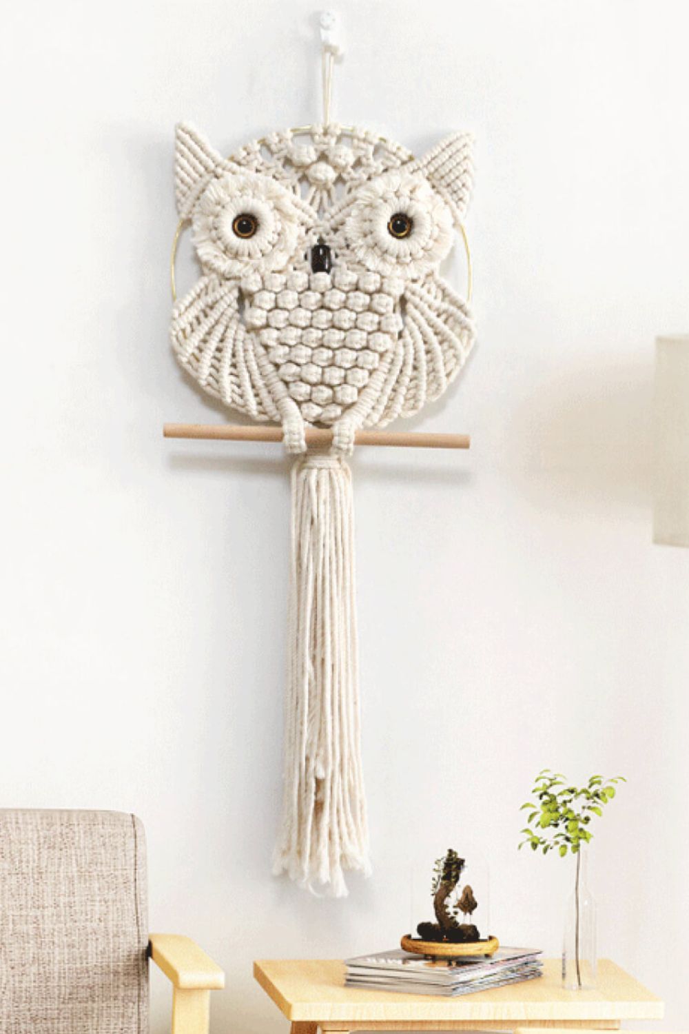 Hand-Woven Owl Macrame Wall Hanging - Online Only