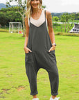 Double Take Full Size Sleeveless V-Neck Pocketed Jumpsuit