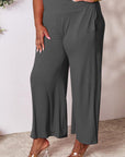 Double Take Full Size Smocked Wide Waistband Wide Leg Pants