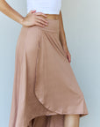 Ninexis First Choice High Waisted Flare Maxi Skirt in Camel - Online Only