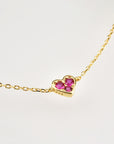 Inlaid Zircon Heart Necklace - Online Only