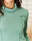 POL Exposed Seam Long Sleeve Knit Top