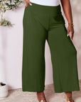 Double Take Full Size Smocked Wide Waistband Wide Leg Pants