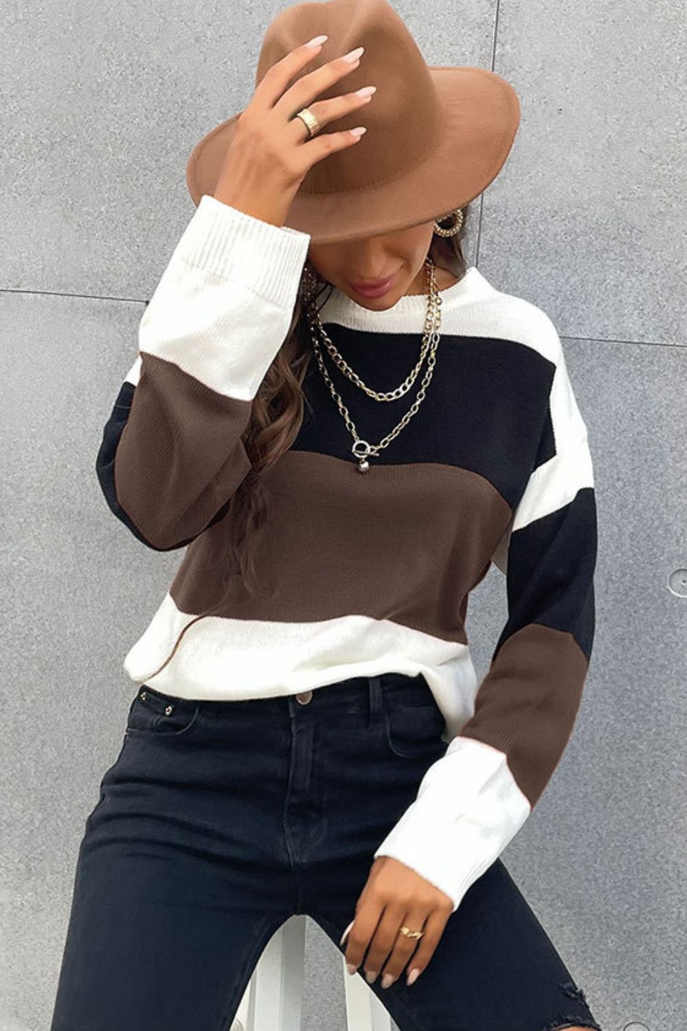 Longing For Fall Color Block Sweater - Online Only