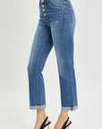 RISEN Full Size Button Fly Cropped Bootcut Jeans