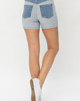 Judy Blue Full Size Color Block Denim Shorts