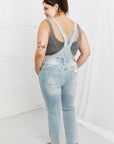 Judy Blue Melina Distressed Straight Leg Overalls - Online Only