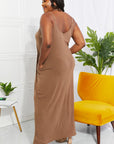 Zenana Beach Vibes Cami Maxi Dress in Mocha - Online Only
