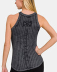 Zenana Ribbed Grecian Neck Tank