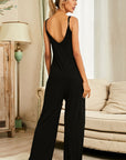 Scoop Neck Spaghetti Strap Jumpsuit with Pockets - Online Only