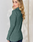 Basic Bae Full Size Ribbed Mock Neck Long Sleeve T-Shirt