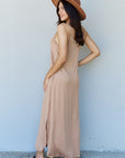 Ninexis Good Energy Cami Side Slit Maxi Dress in Camel - Online Only