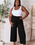 Double Take Full Size Smocked Wide Waistband Wide Leg Pants