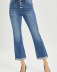 RISEN Full Size Button Fly Cropped Bootcut Jeans