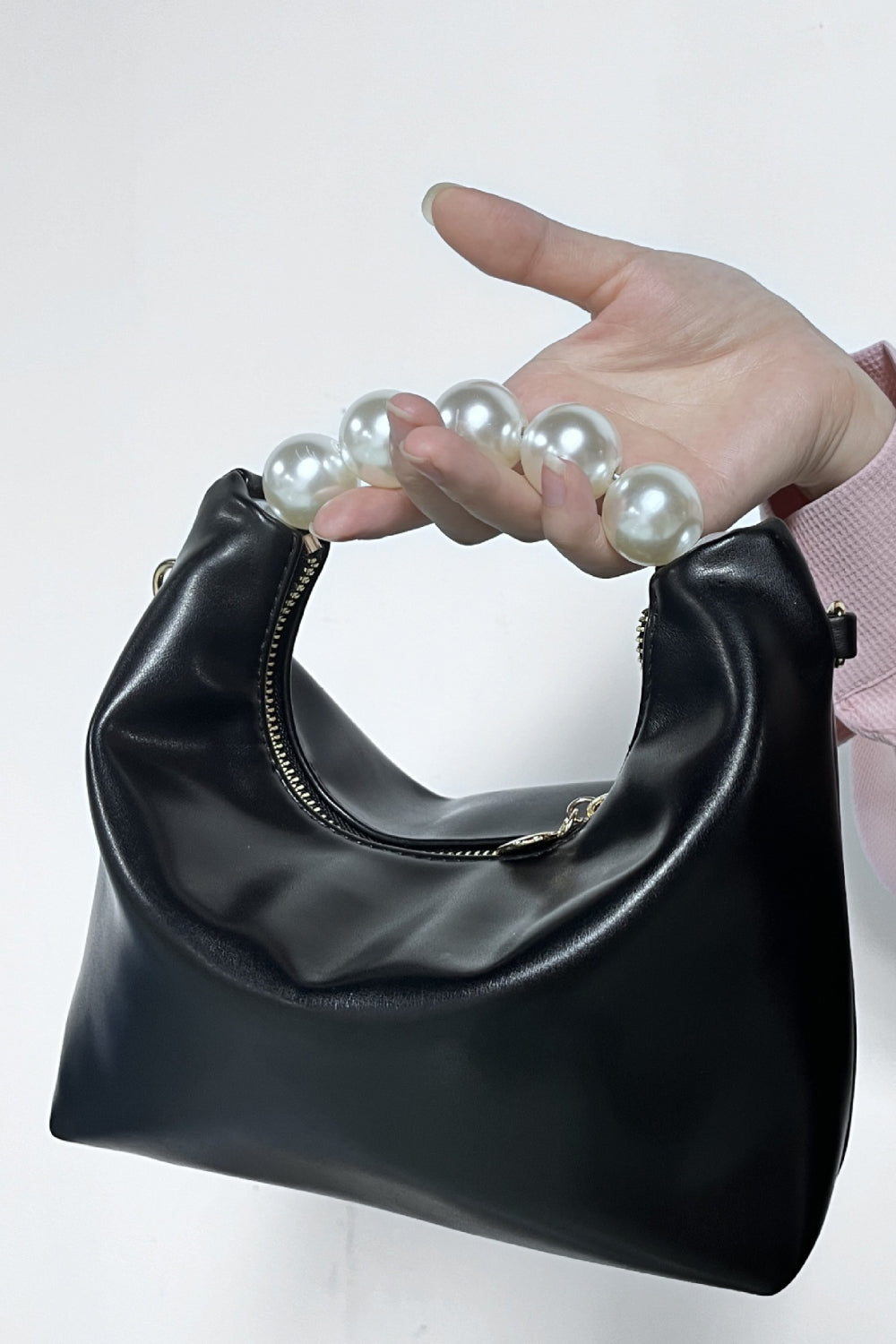 PU Leather Pearl Handbag - Online Only