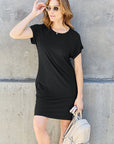 Basic Bae Full Size Round Neck Short Sleeve Dress with Pockets