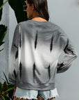 Tie-Dye Drop Shoulder Round Neck Sweatshirt - Online Only