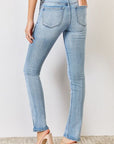 Kancan Full Size Mid Rise Y2K Slit Bootcut Jeans