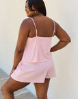 Culture Code Let It Happen Double Flare Striped Romper in Pink - Online Only