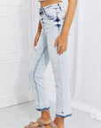 RISEN Camille Acid Wash Crop Straight Jeans - Online Only