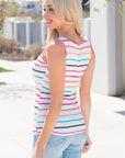Striped Scoop Neck Tank Top - Online Only