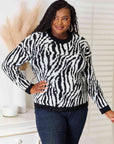 Heimish Full Size Zebra Print Sweater