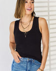 Zenana Ribbed Square Neck Racerback Tank