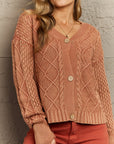 HEYSON Soft Focus Wash Cable Knit Cardigan - Online Only