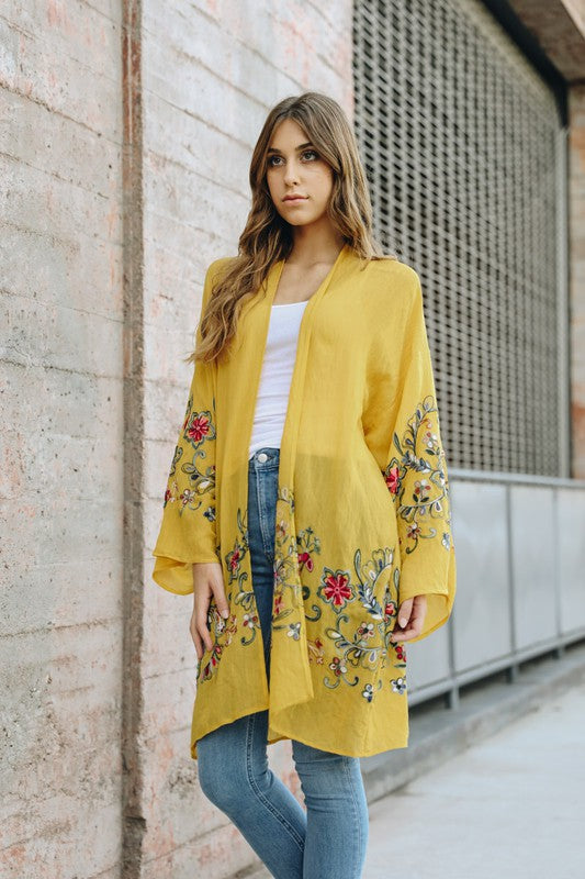 Long Floral Kimono Cardigan - Online Only