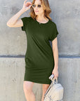 Basic Bae Full Size Round Neck Short Sleeve Dress with Pockets