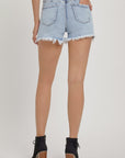 RISEN Full Size High Rise Rhinestone Strap Embellished Denim Shorts