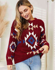 HEYSON Full Size Aztec Soft Fuzzy Sweater