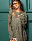 BiBi Checkered Thumbhole Long Sleeve T-Shirt