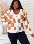 Double Take Button-Up V-Neck Dropped Shoulder Cardigan