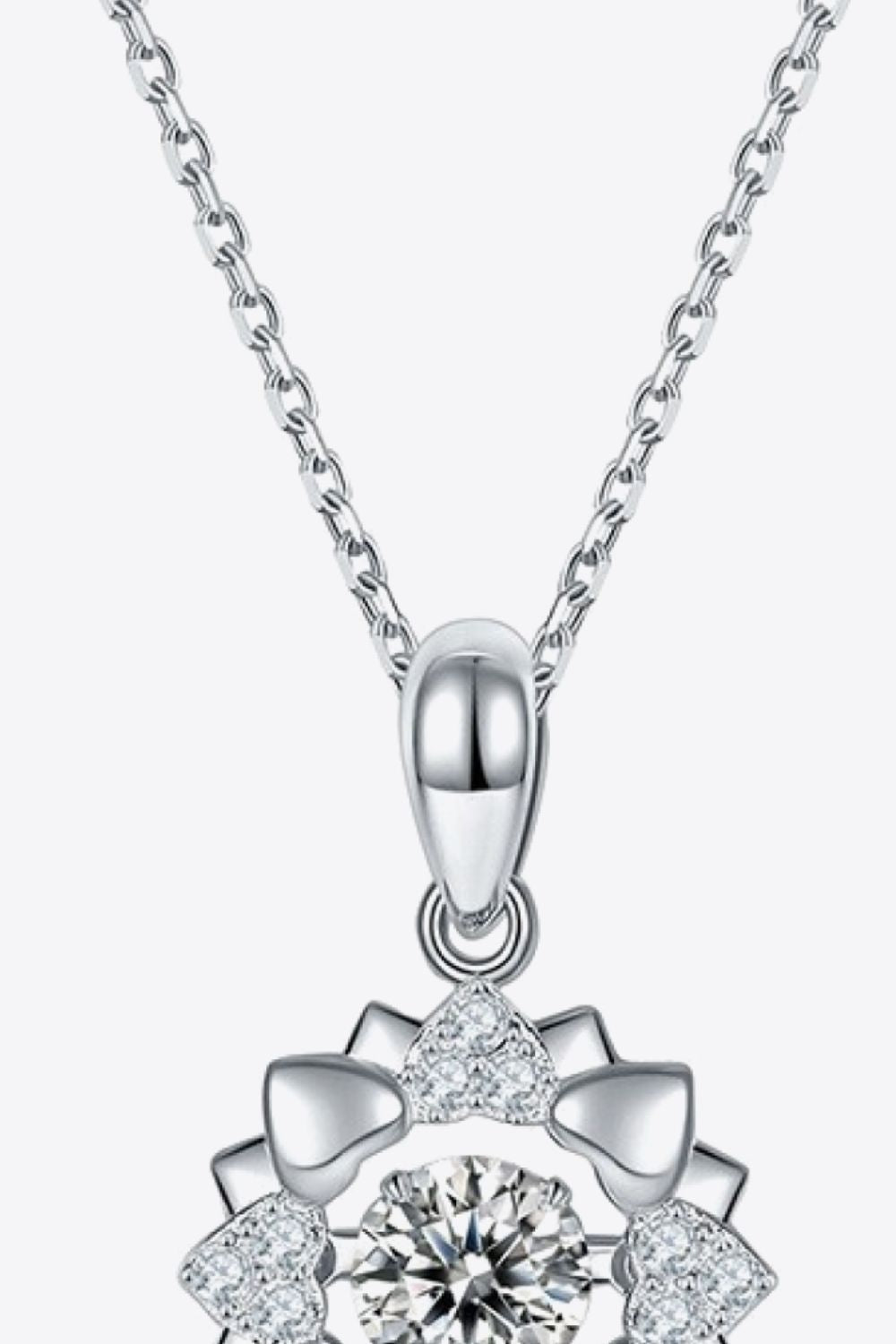 Moissanite Flower Shape Pendant Necklace - Online Only